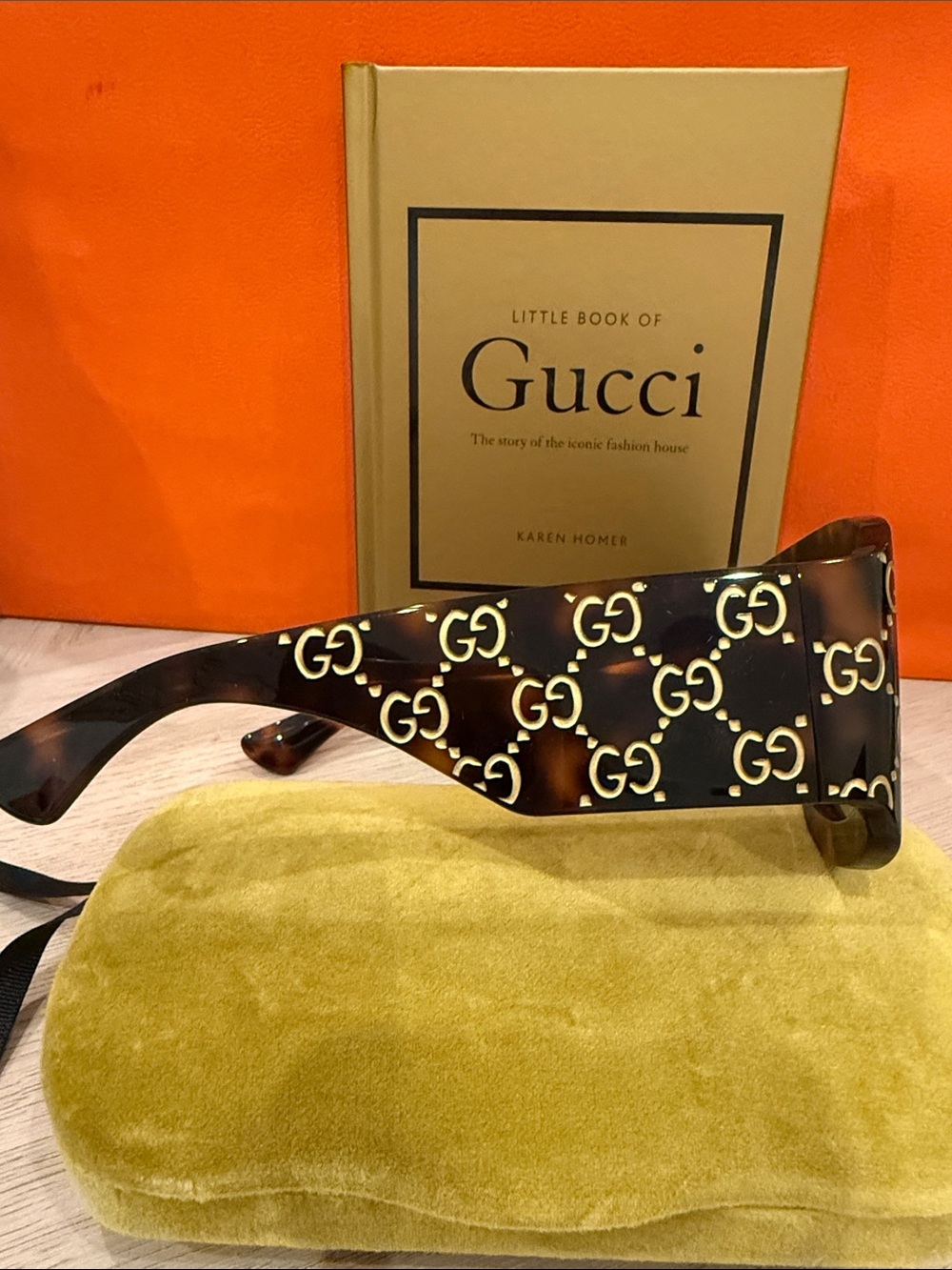 Gucci GG Monogram Oversized Square Sunglasses Tortoise Sold Out NEW - Picture 9 of 9